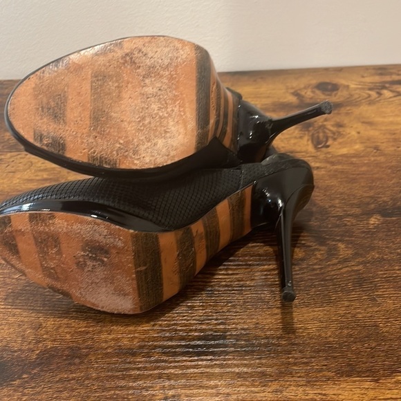 Georgina Goodman Black Strappy Stiletto Heels 36.5 Us 6.5 - Picture 4 of 11